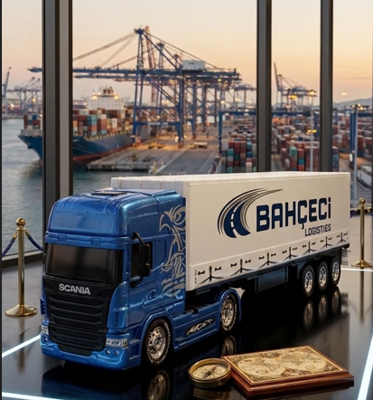 KİŞİYE ÖZEL MAKET TIR - MAVİ SCANİA OYUNCAK TIR