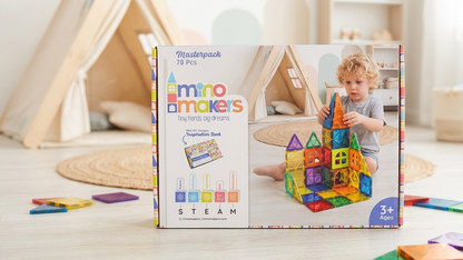 Mino Makers 78 Parça Manyetik Yapı Bloğu Seti – Eğitici STEM Oyuncak ve Yaratıcı İnşa Seti